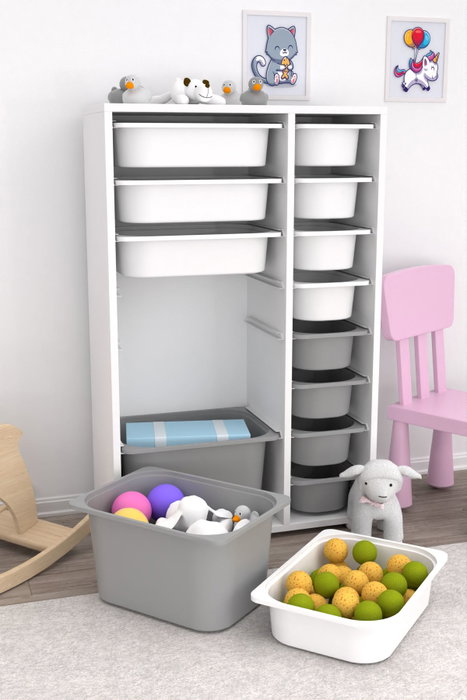 Hanah Home Armario Multiusos Blanco y Gris Hanah Home Armario Multiusos Blanco y Gris